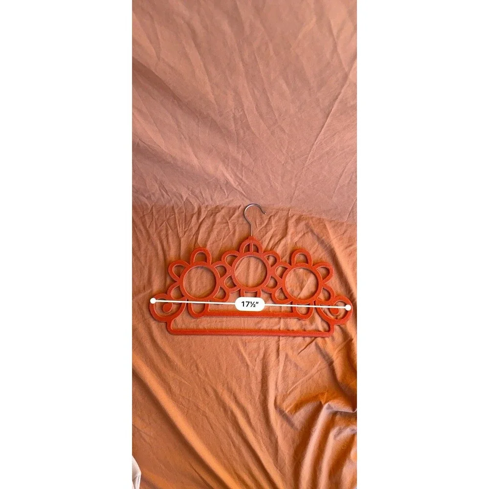 groovy orange tri flower clothing hanger made of felt